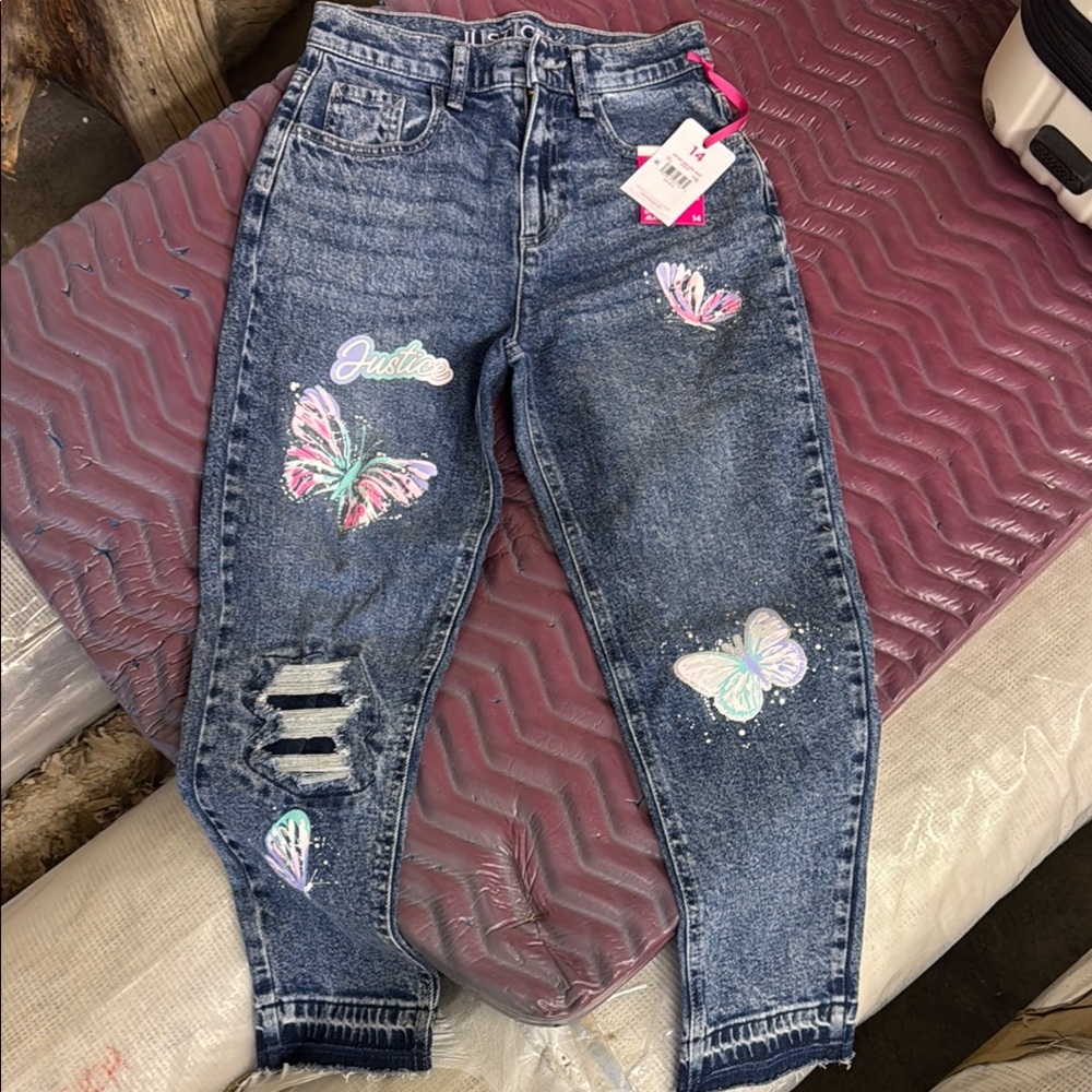 Butterfly Embroidered Women's Jeans